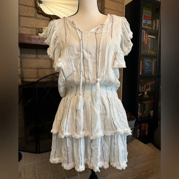 NWT SURF GYPSY Fringe Trim Ruffled Swim Cover Up - Large - Picture 2 of 16